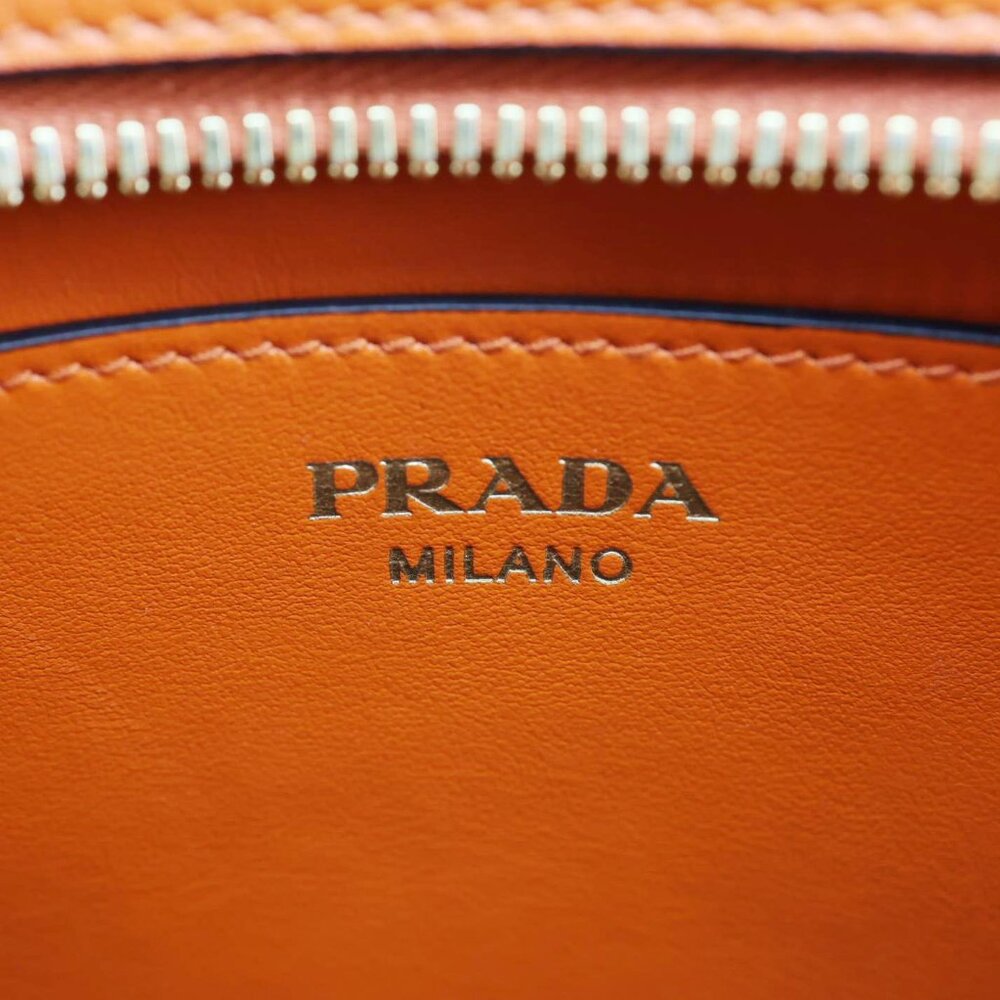 Prada  Esplanade Saffiano Vernice Leather Crossbody Bag Orange - Picture 15 of 15